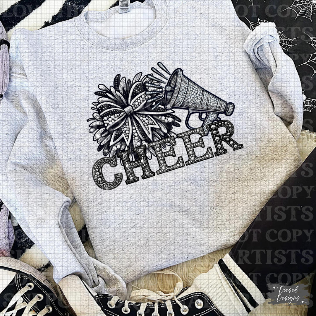 Cheer Rhinestone V2 PNG  | 300 DPI | Transparent PNG | Digital File Only