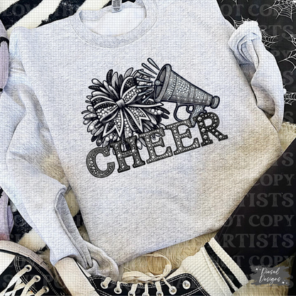 Cheer Rhinestone V2 PNG  | 300 DPI | Transparent PNG | Digital File Only