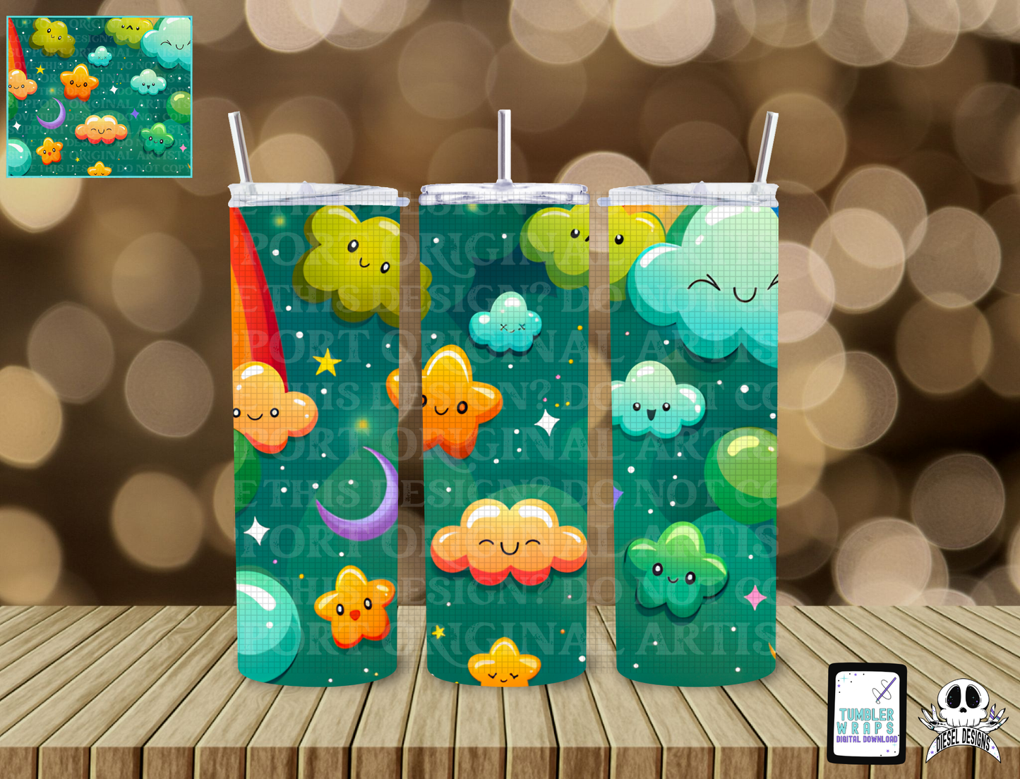 Cheerful St. Patricks Tumbler Set | 20oz. |  40oz | Kids |  Tumbler Wrap | 300 DPI | Digital File Only | 3 Sizes Included