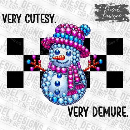 Very Cutesy, Very Demure Snowman PNG  | 300 DPI | Transparent PNG | Digital File Only