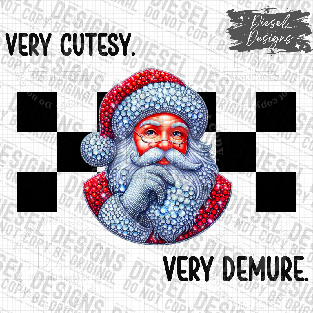 Very Cutesy, Very Demure Santa PNG  | 300 DPI | Transparent PNG | Digital File Only