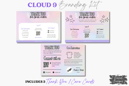 Cloud 9 Branding Kit | Website Kit | Business Card | Logo | Facebook Cover | Editable in Canva