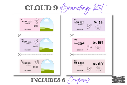 Cloud 9 Branding Kit | Website Kit | Business Card | Logo | Facebook Cover | Editable in Canva