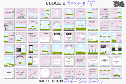 Cloud 9 Facebook Group | Facebook Group Kits | Editable graphics included |