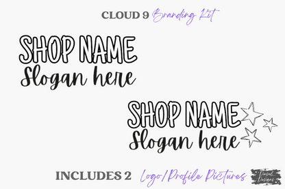 Cloud 9 Branding Kit | Website Kit | Business Card | Logo | Facebook Cover | Editable in Canva