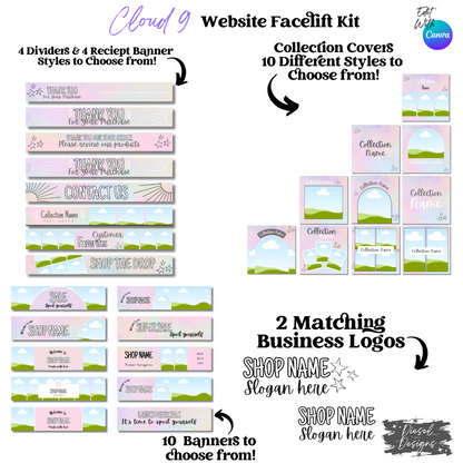 Cloud 9 Website Kit | Website Kits | Editable graphics included