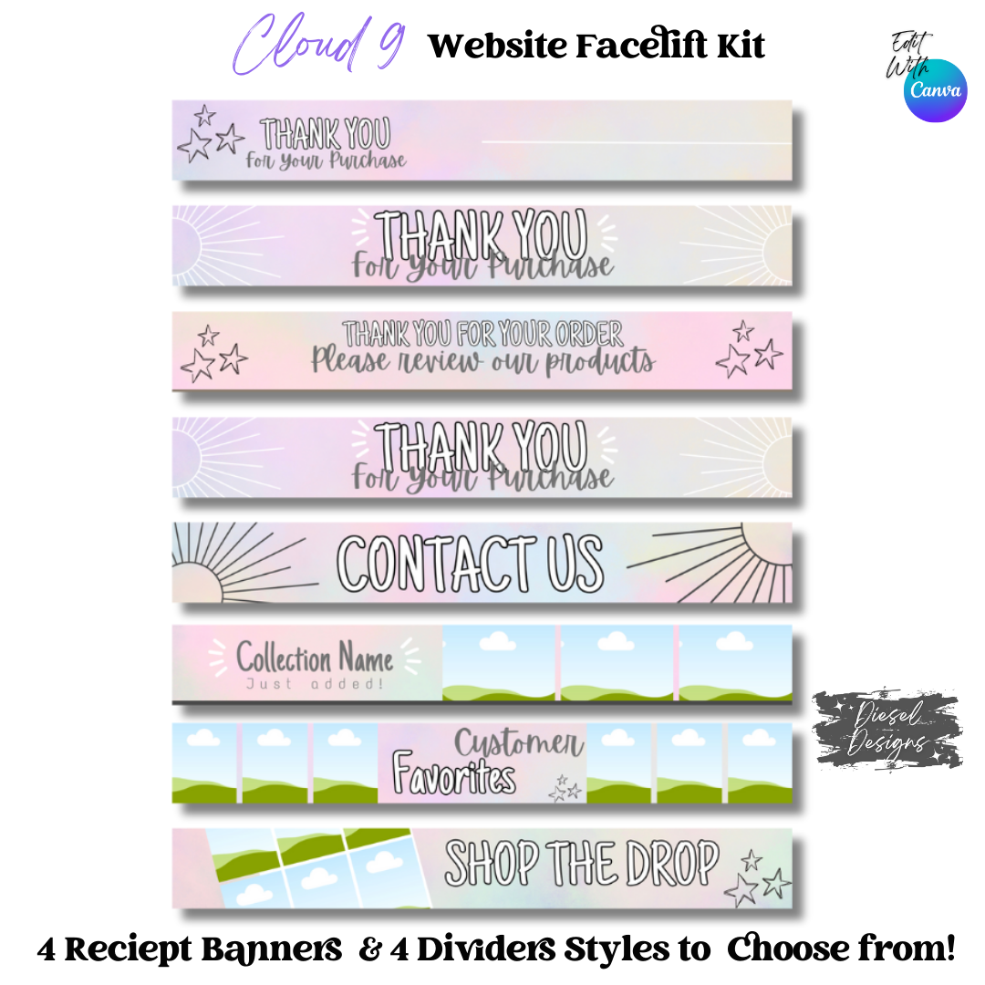 Cloud 9 Website Kit | Website Kits | Editable graphics included