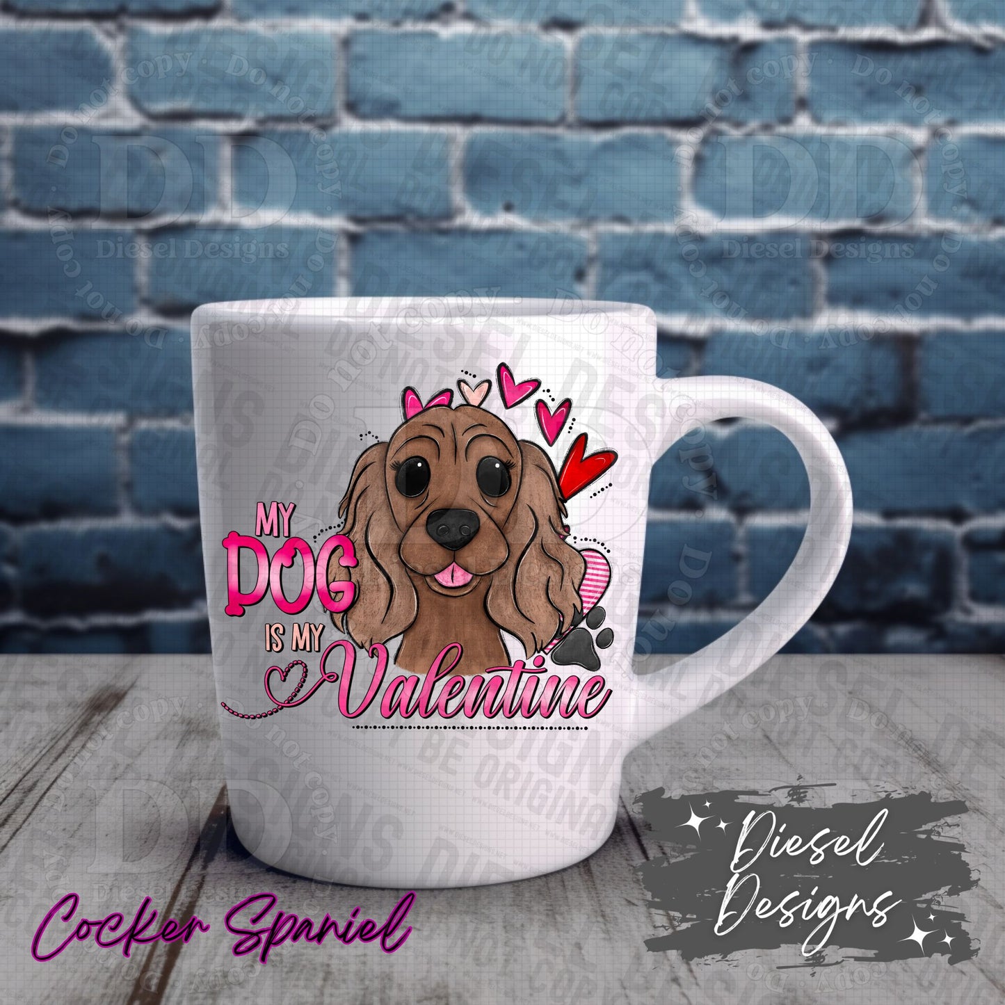 Valentine Dog - Cocker Spaniel | 300 DPI | Transparent PNG | Digital File Only