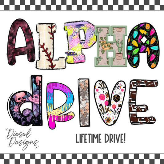 Lifetime Alpha Drive | 300 DPI | Transparent PNG | Alpha Sets | Google Drive | Digital File Only