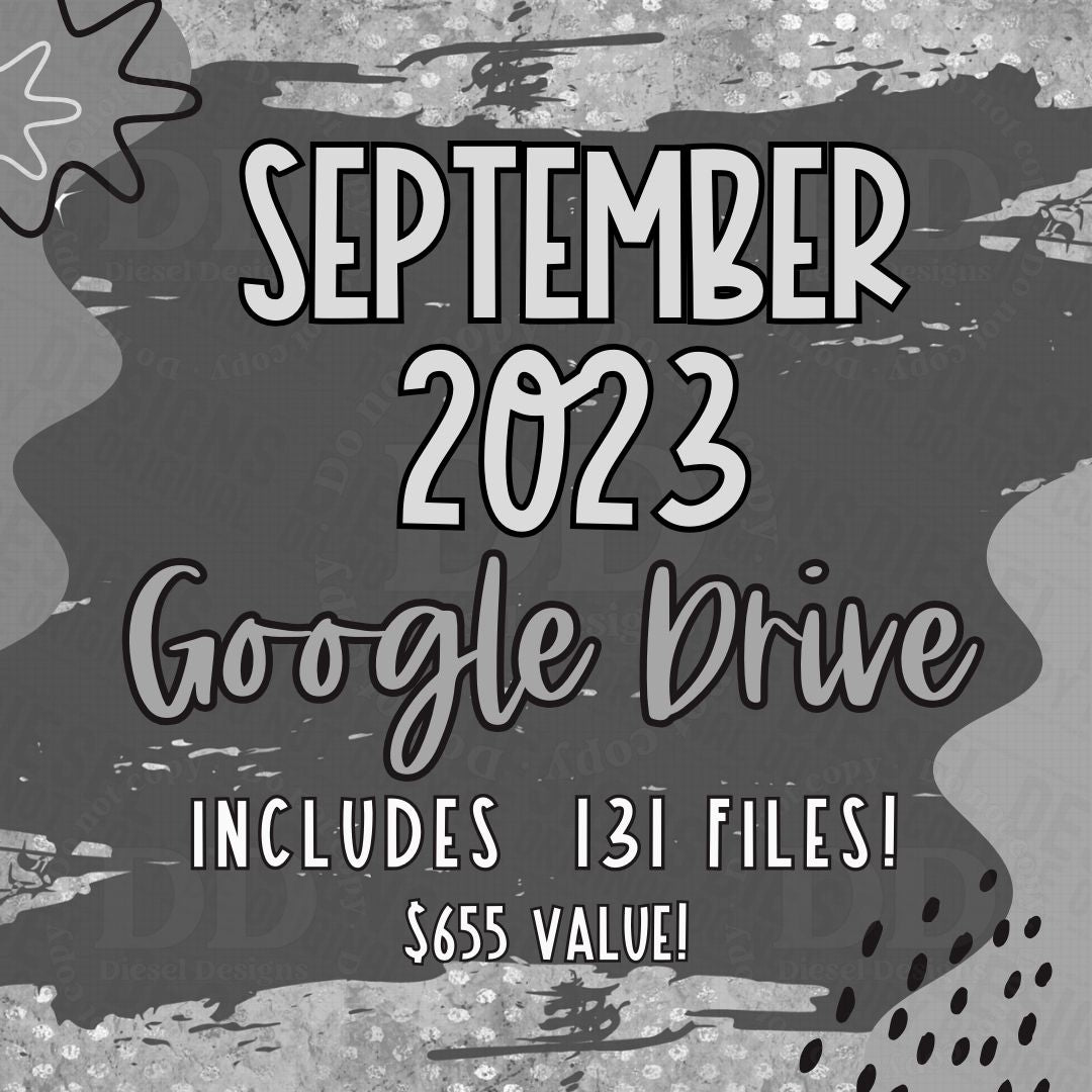 September 2023 Google Drive | 300 DPI | Transparent PNG | Seamless | Tumbler Wraps | Clipart