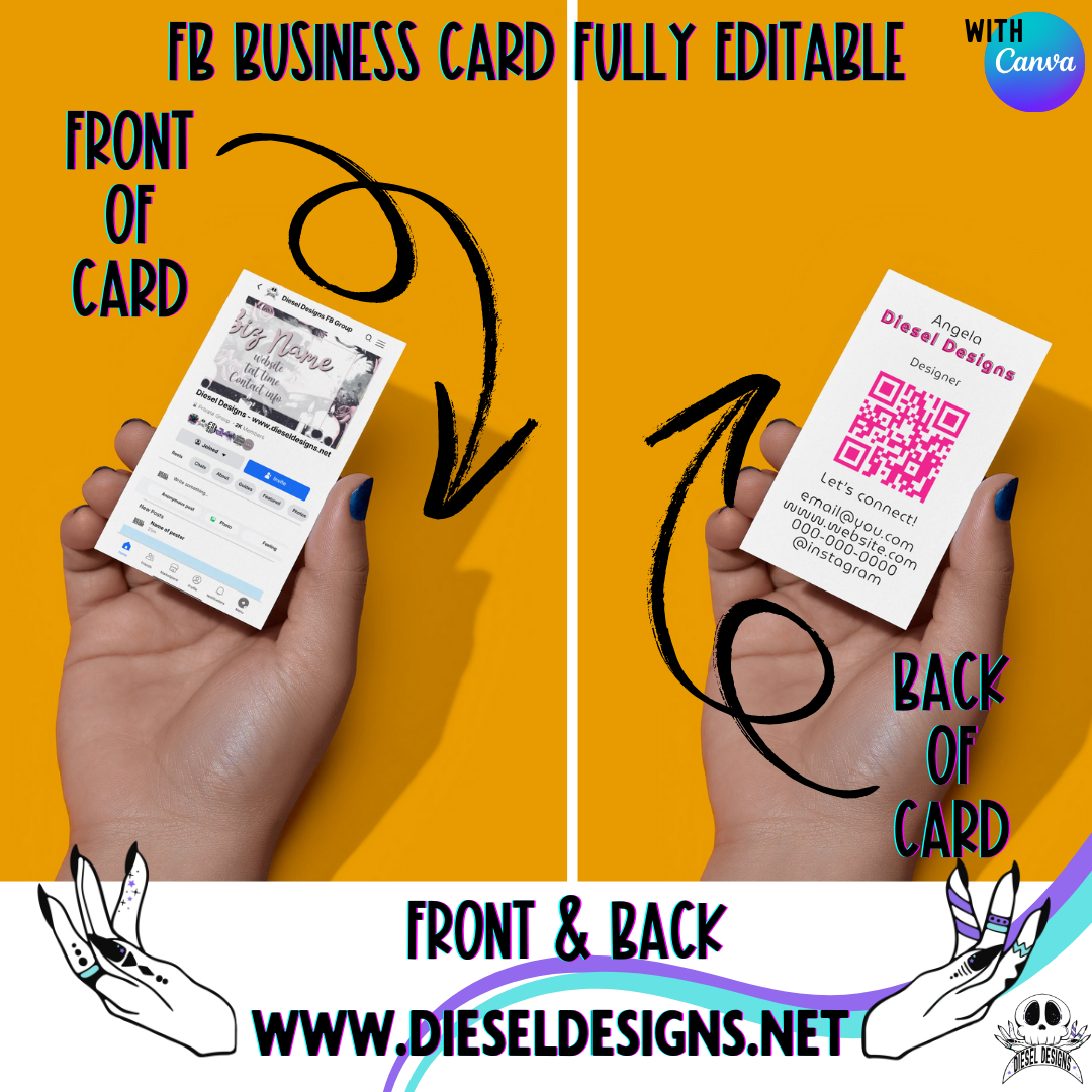 FB Style Business Card | Business Card | Editable in Canva