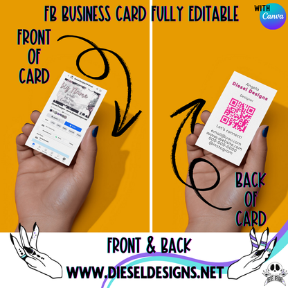 FB Style Business Card | Business Card | Editable in Canva