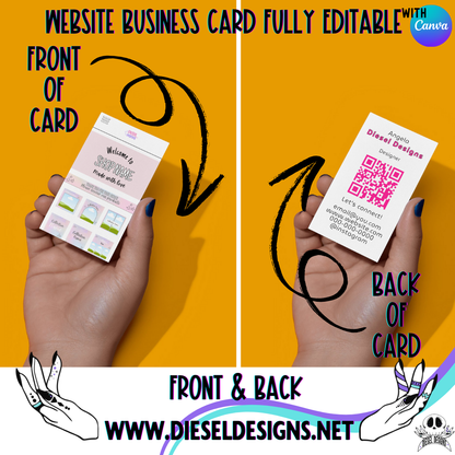 Website Style Business Card | Business Card | Editable in Canva