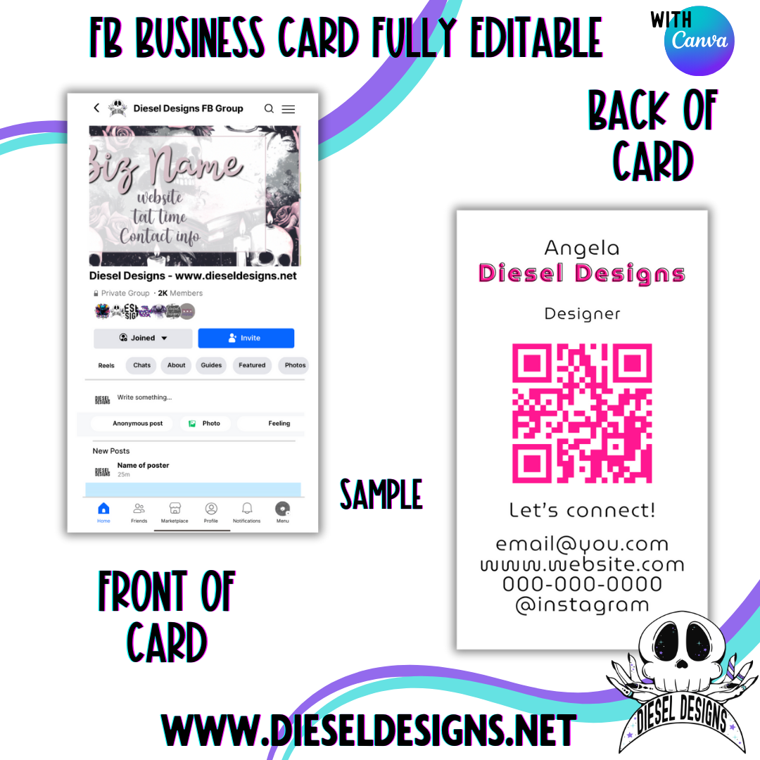 FB Style Business Card | Business Card | Editable in Canva