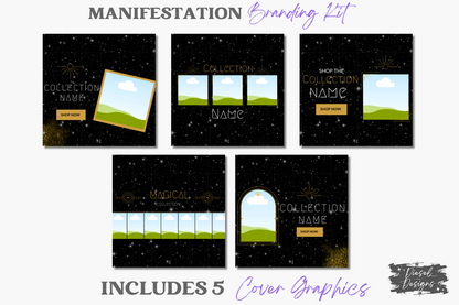 Manifestation Business Branding Kit | Website Kit | Business Card | Logo | Facebook Cover | Editable in Canva