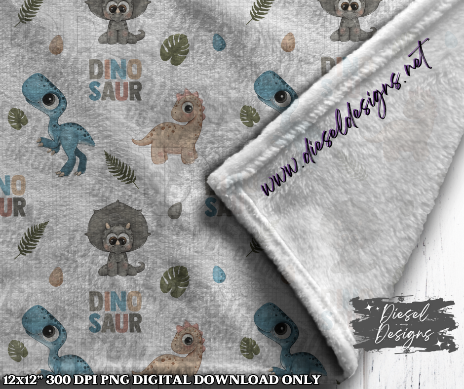 Dino's Seamless Design | 300 DPI | Seamless 12"x12" | 2 sizes Included