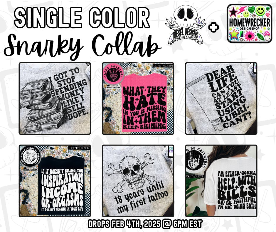 Snarky Single Color COLLAB  | 300 DPI | PNG | Pocket Sets | Collab | Digital File Only