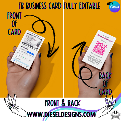 FB Style Business Card | Business Card | Editable in Canva