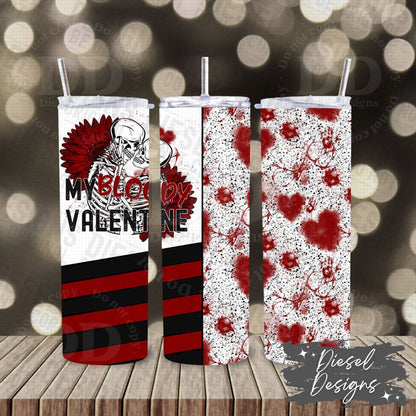 My Bloody Valentine | 300 DPI | PNG | Seamless | Tumbler Wraps