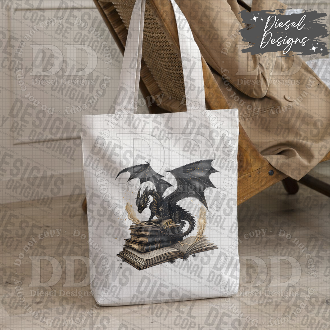 Fantasy Gold Book Dragon PNG  | 300 DPI | Transparent PNG | Digital File Only