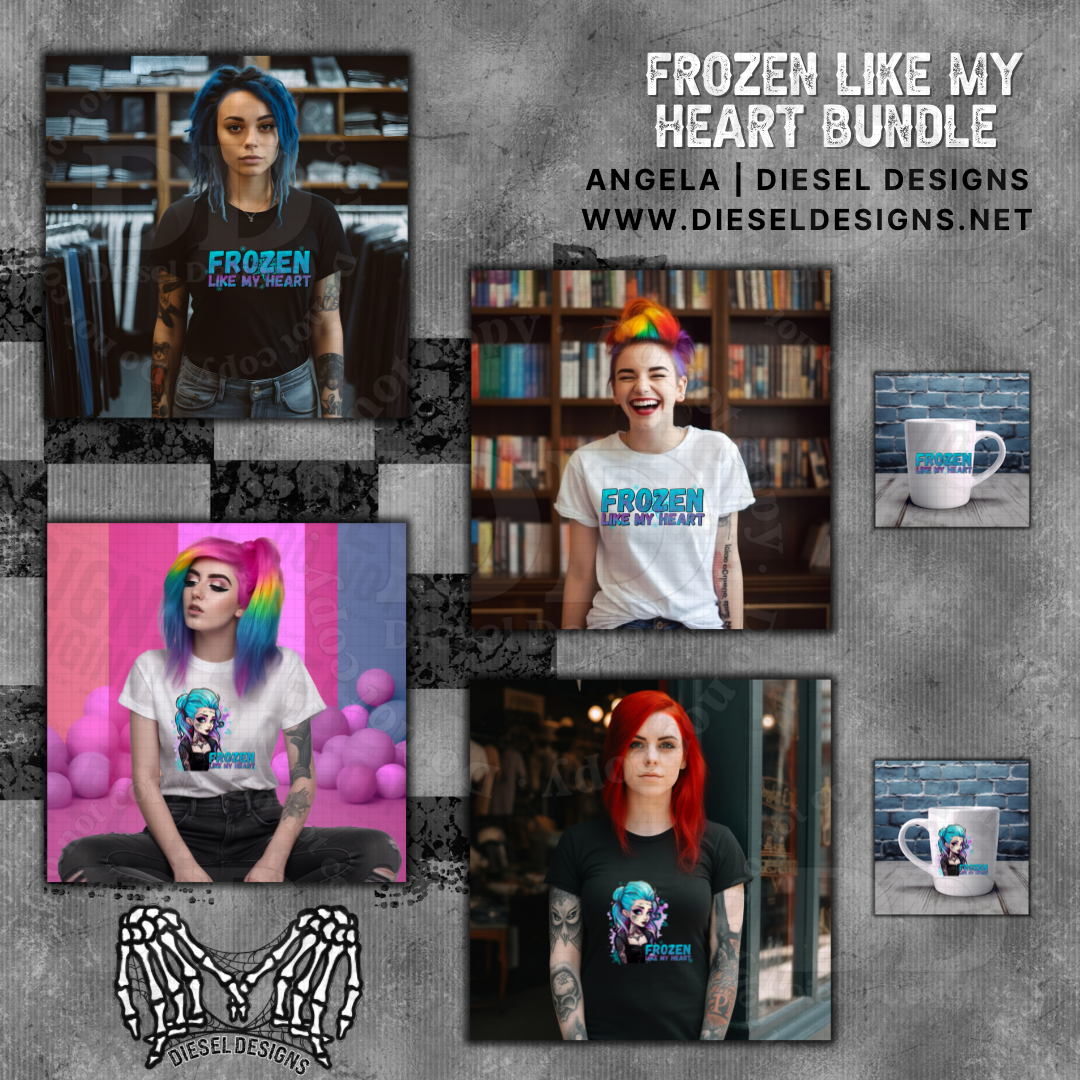 Frozen like my heart Bundle | 300 DPI | PNG | Seamless | Tumbler Wraps