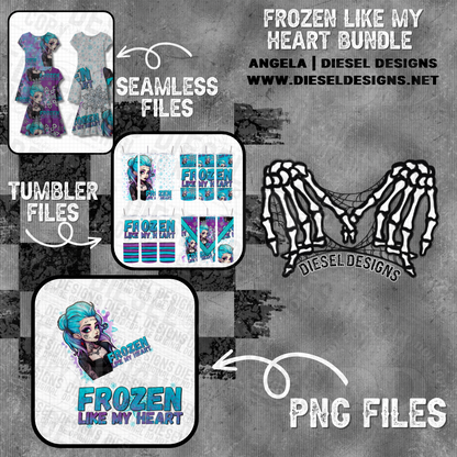 Frozen like my heart Bundle | 300 DPI | PNG | Seamless | Tumbler Wraps