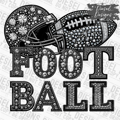 Football RHINESTONE V2 PNG  | 300 DPI | Transparent PNG | Digital File Only