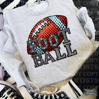 Football RHINESTONE PNG  | 300 DPI | Transparent PNG | Digital File Only