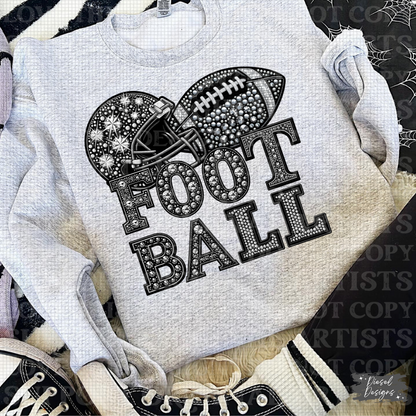 Football RHINESTONE V2 PNG  | 300 DPI | Transparent PNG | Digital File Only