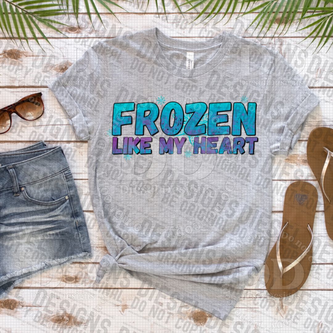 Frozen Like My Heart (Words only)  | 300 DPI | Transparent PNG