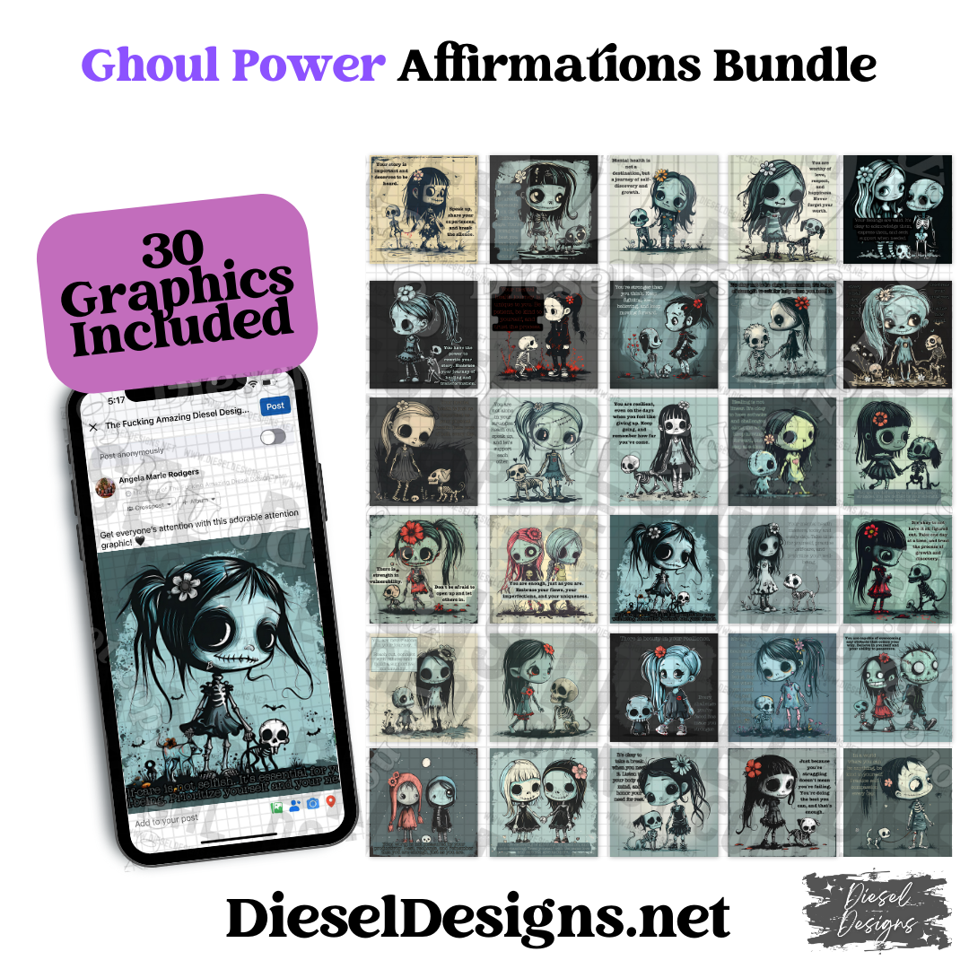 Ghoul Power Daily Affirmations | Engagement graphics | 30 Files