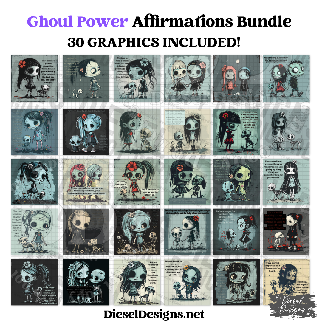 Ghoul Power Daily Affirmations | Engagement graphics | 30 Files