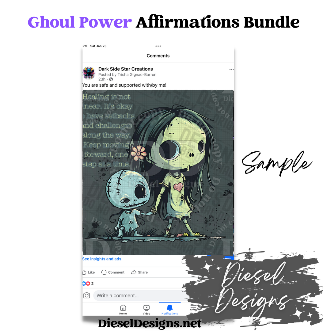 Ghoul Power Daily Affirmations | Engagement graphics | 30 Files