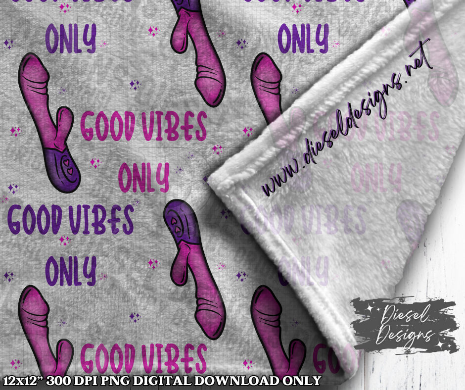 Good Vibes Only Pink | 300 DPI | Seamless 12"x12" | 2 sizes Included