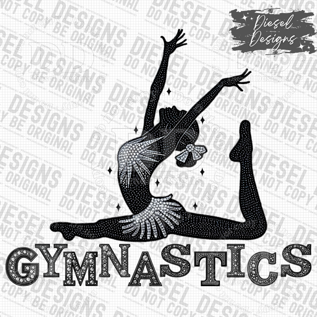 Gymnastics RHINESTONE PNG  | 300 DPI | Transparent PNG | Digital File Only