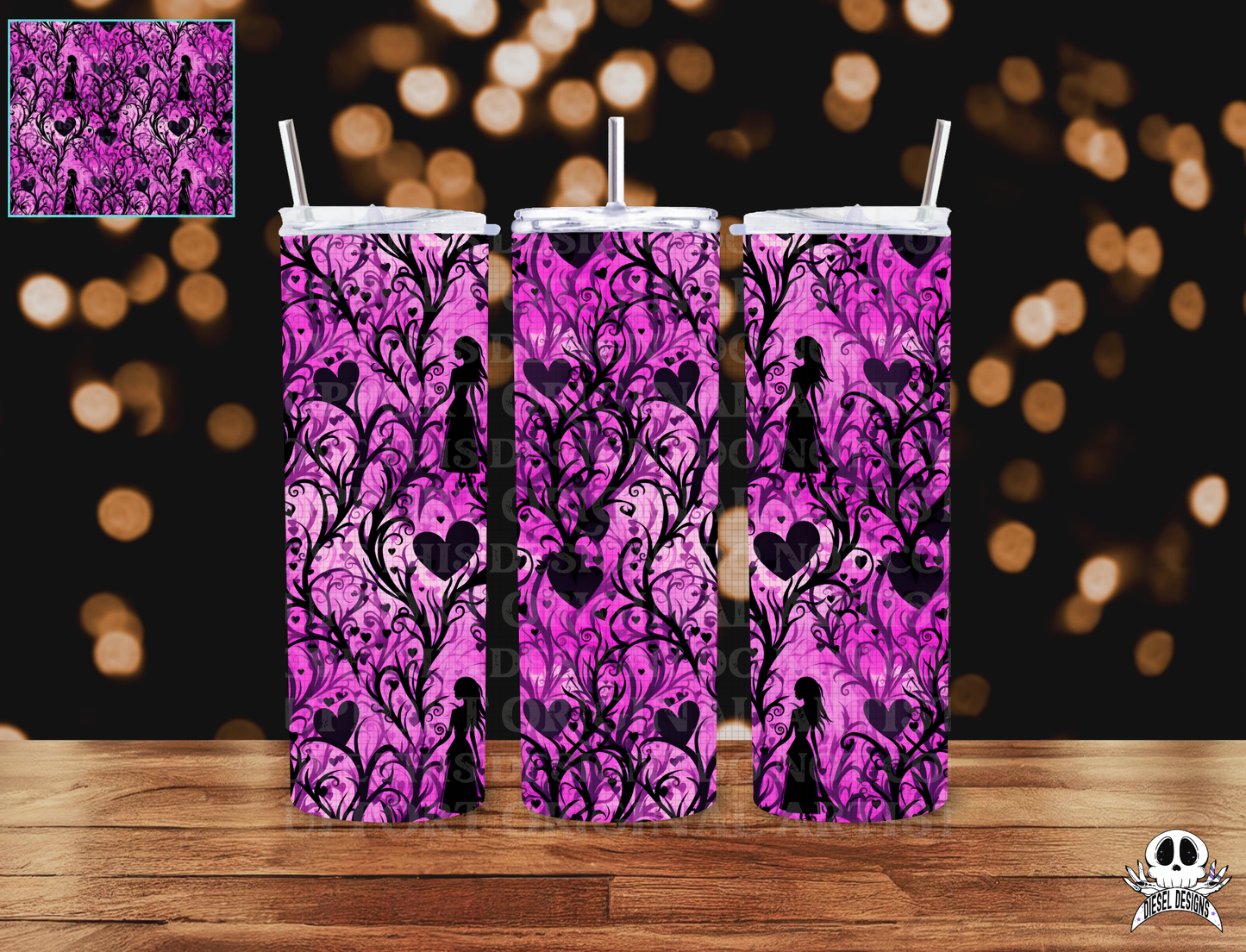 Heart Vines Tumbler Wrap | 20oz. Tumbler Wrap | 300 DPI | Digital File Only