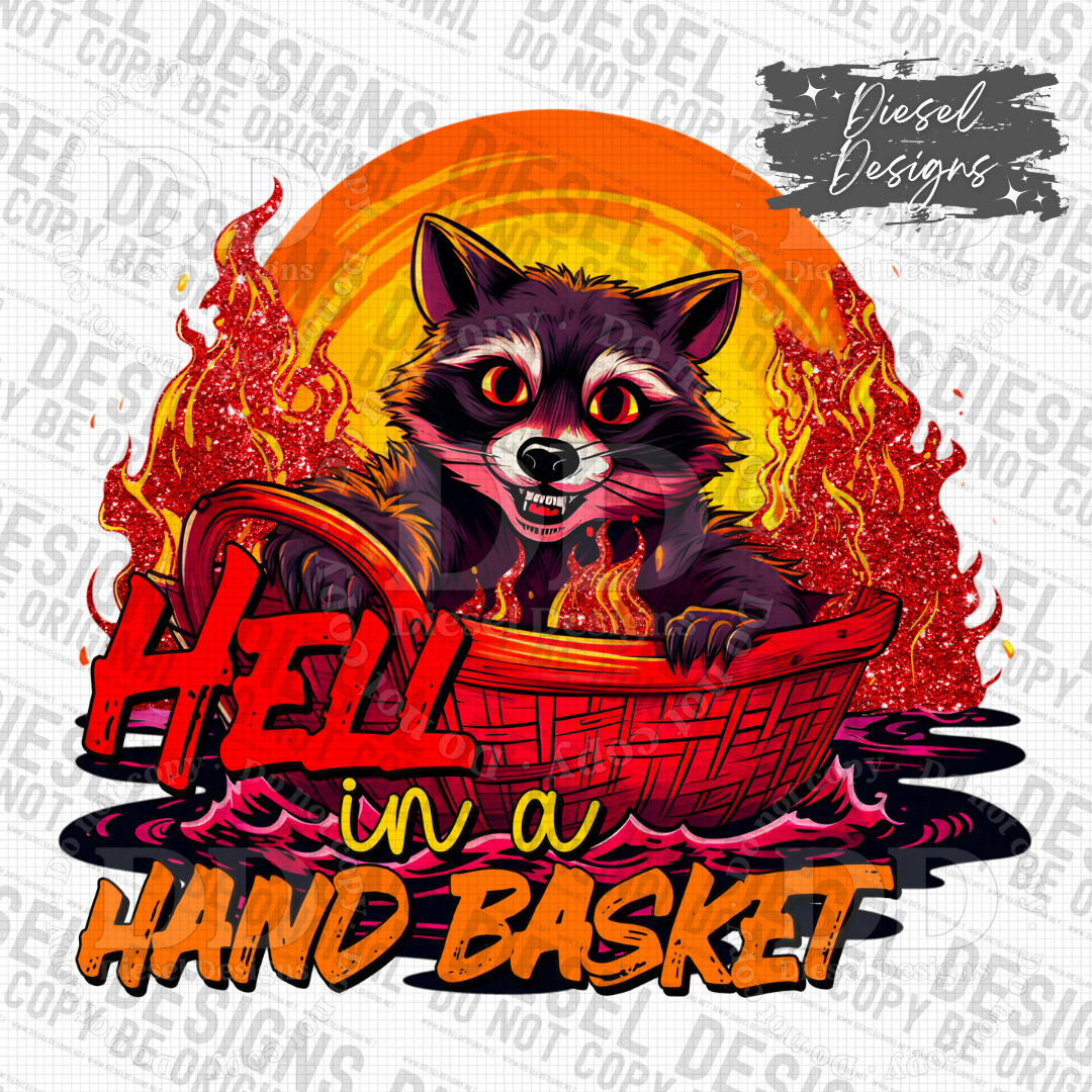 Hell In A Handbasket PNG  | 300 DPI | Transparent PNG | Digital File Only