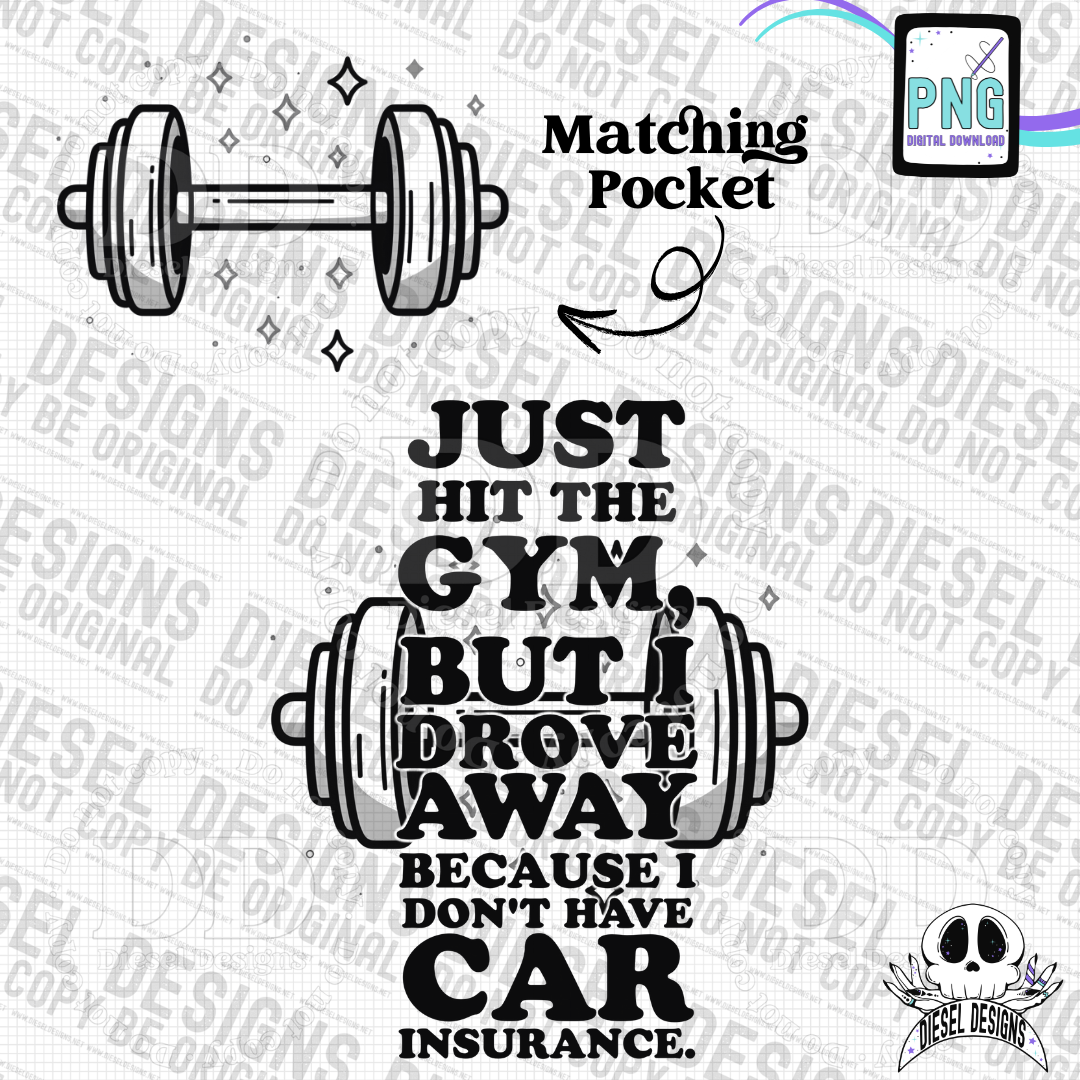 Hit The Gym Pocket Set | PNG | Pocket Set | 300 DPI | Transparent PNG | Digital File Only