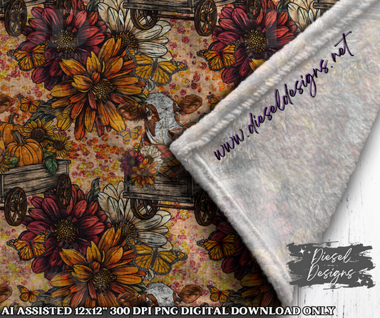 Howdy Fall 2 Seamless | Seamless File | 300 DPI | 12" x 12" | Digital File only