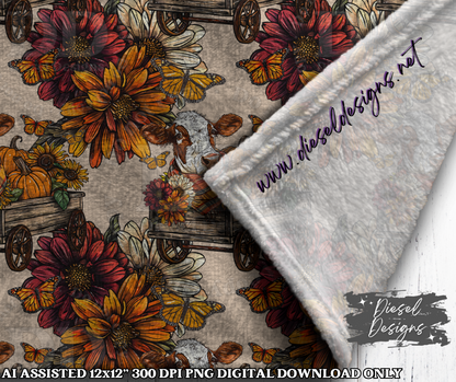 Howdy Fall Seamless | Seamless File | 300 DPI | 12" x 12" | Digital File only