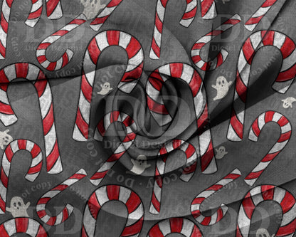 Spooky Candy Canes | Seamless File | 300 DPI | 12" x 12" | Digital File only