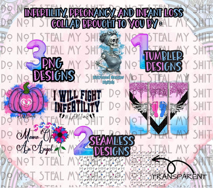 Infertility Collab | 300 DPI | PNG | Seamless | Tumbler Wraps