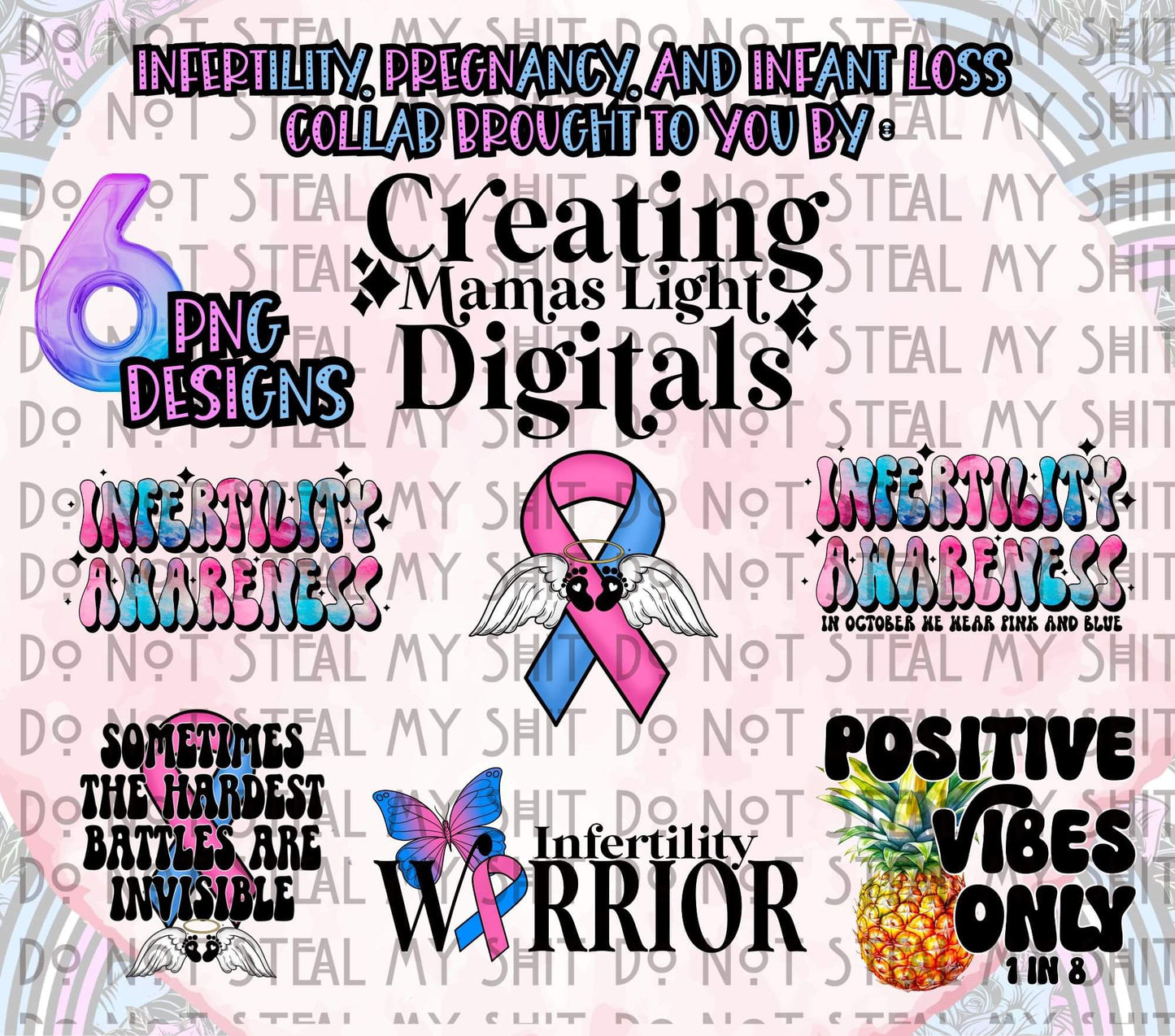 Infertility Collab | 300 DPI | PNG | Seamless | Tumbler Wraps