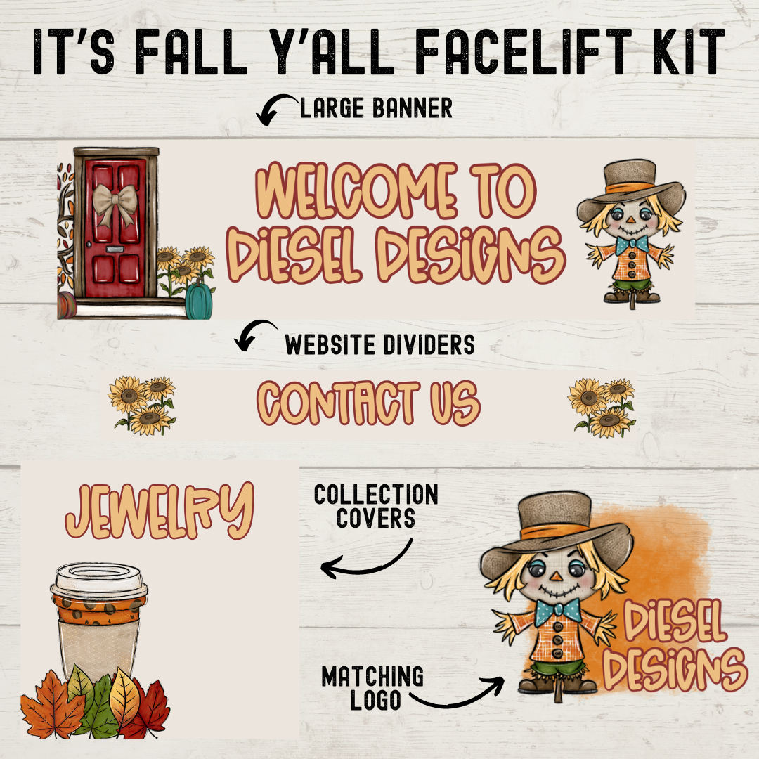 It's Fall, ya'll! | Website Kits | Editable graphics included