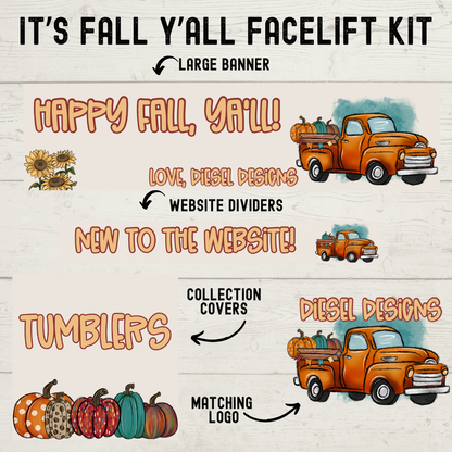 It's Fall, ya'll! | Website Kits | Editable graphics included