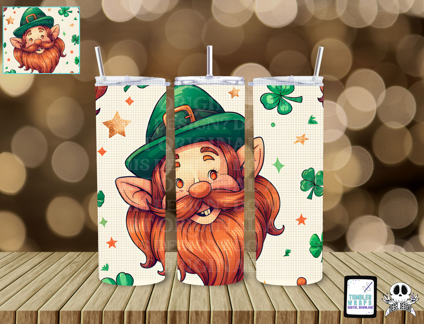 Leprechaun Tumbler Set | 20oz. |  40oz | Kids |  Tumbler Wrap | 300 DPI | Digital File Only | 3 Sizes Included