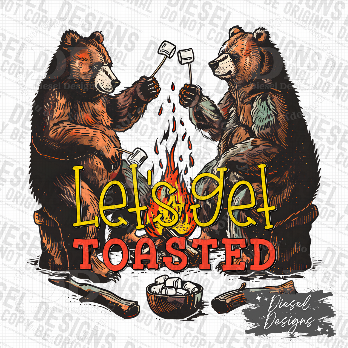 Let's Get Toasted PNG  | 300 DPI | Transparent PNG | Digital File Only