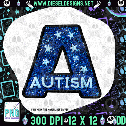 Autism Letter A PNG  | 300 DPI | Transparent PNG | Digital File Only