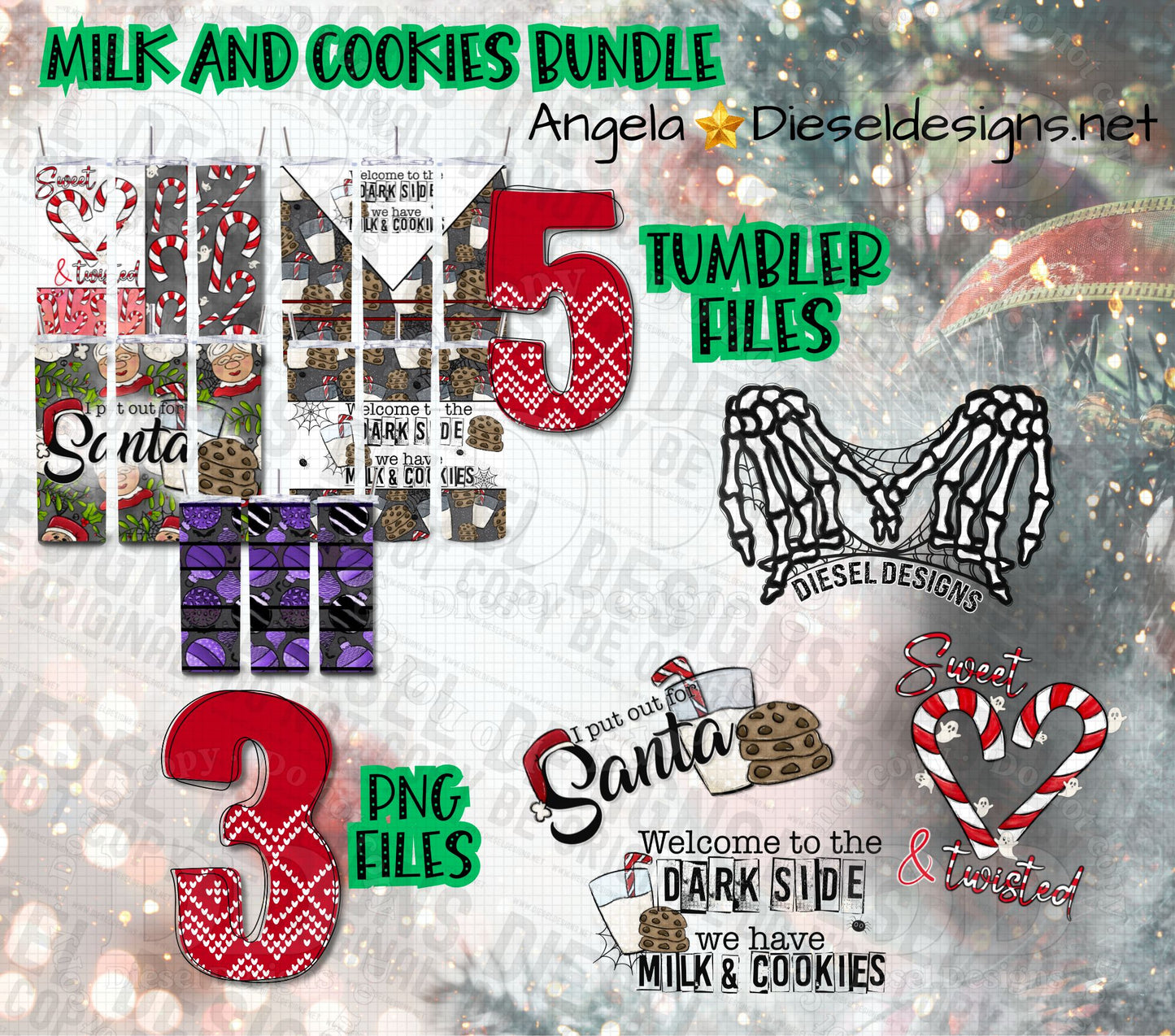 Milk & Cookies Bundle | 300 DPI | PNG & Tumbler Wraps