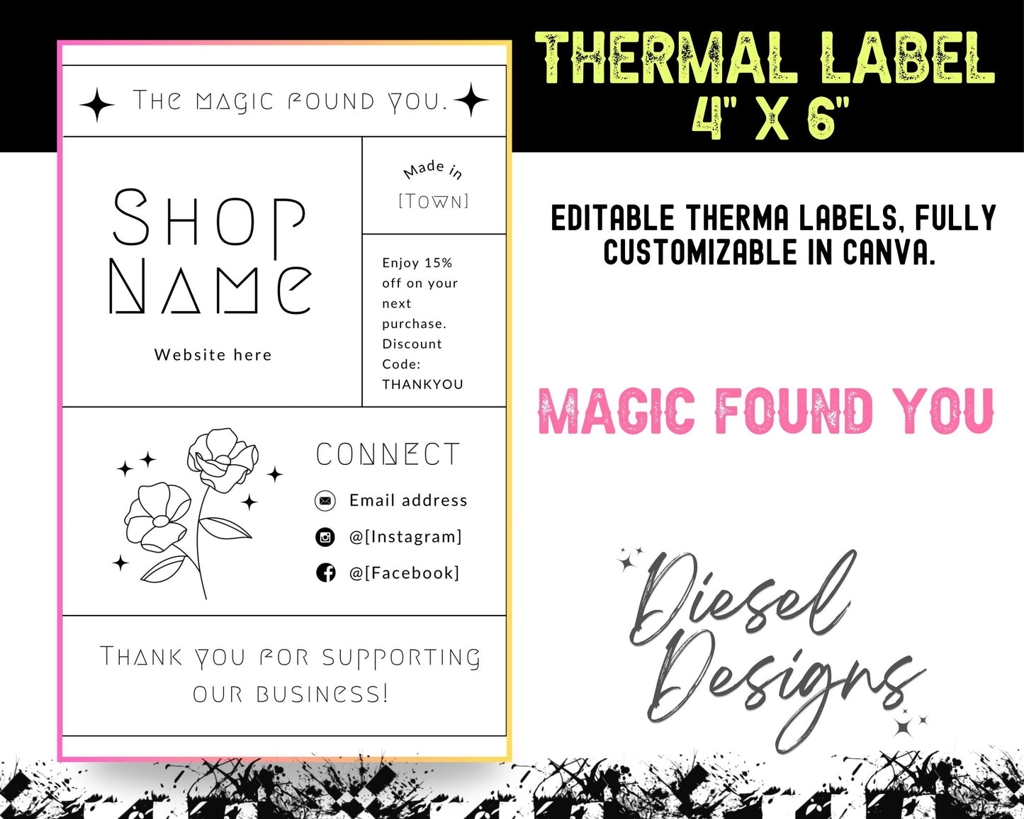 Magic Found You Thermal Design (4x6) | Thermal Label | Edit in Canva | 4" x 6" | Package Label